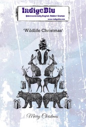 Wildlife Christmas A6 Red Rubber Stamp